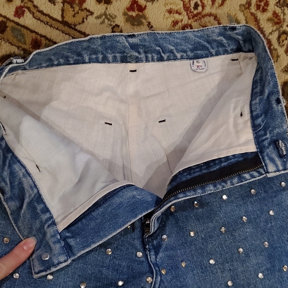 Vintage 80s Opal by Hot Property Allover Studded High Rise Jeans, Size 6 - Picture 6 of 10